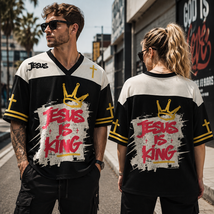 Jesus Is King Christian Unisex Mesh Jersey