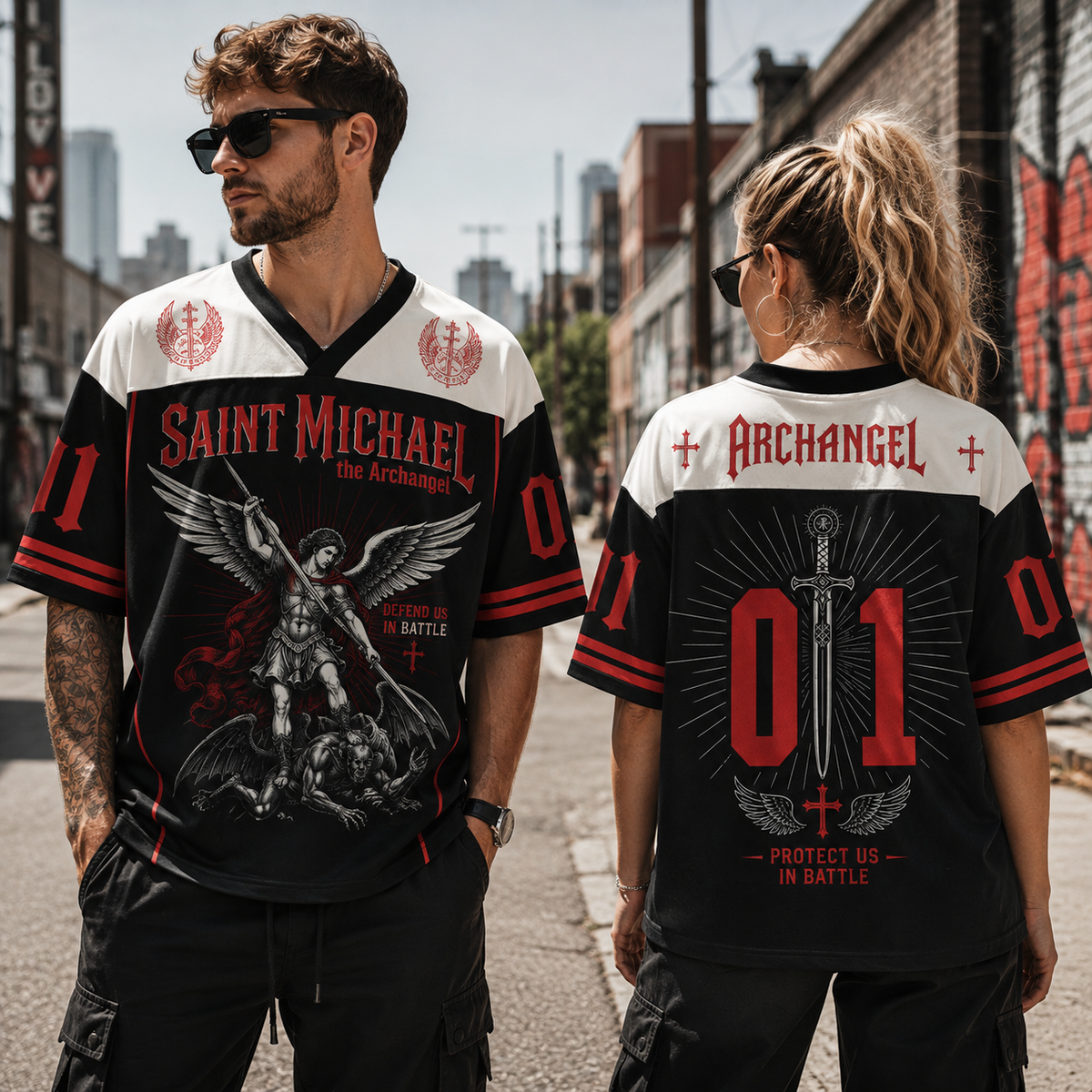 SAINT MICHAEL Christian Unisex Mesh Jersey