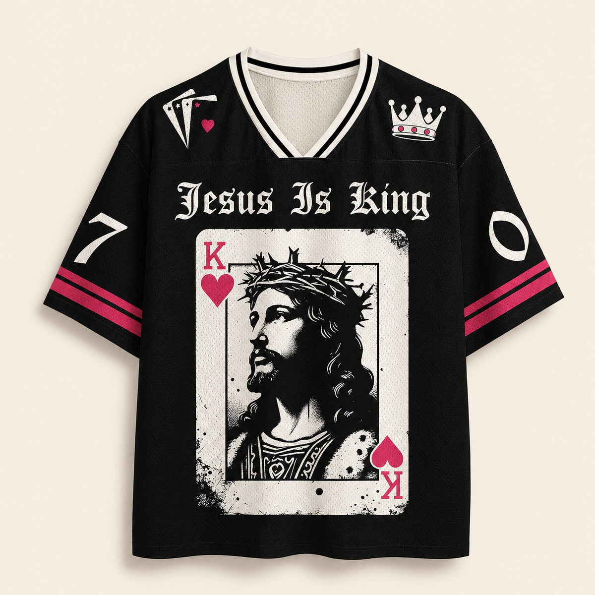 Jesus Is King K card Christian Unisex Mesh Jersey
