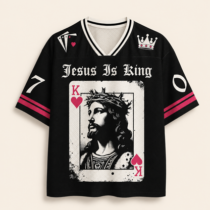 Jesus Is King K card Christian Unisex Mesh Jersey