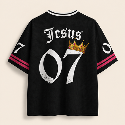 Jesus Is King K card Christian Unisex Mesh Jersey