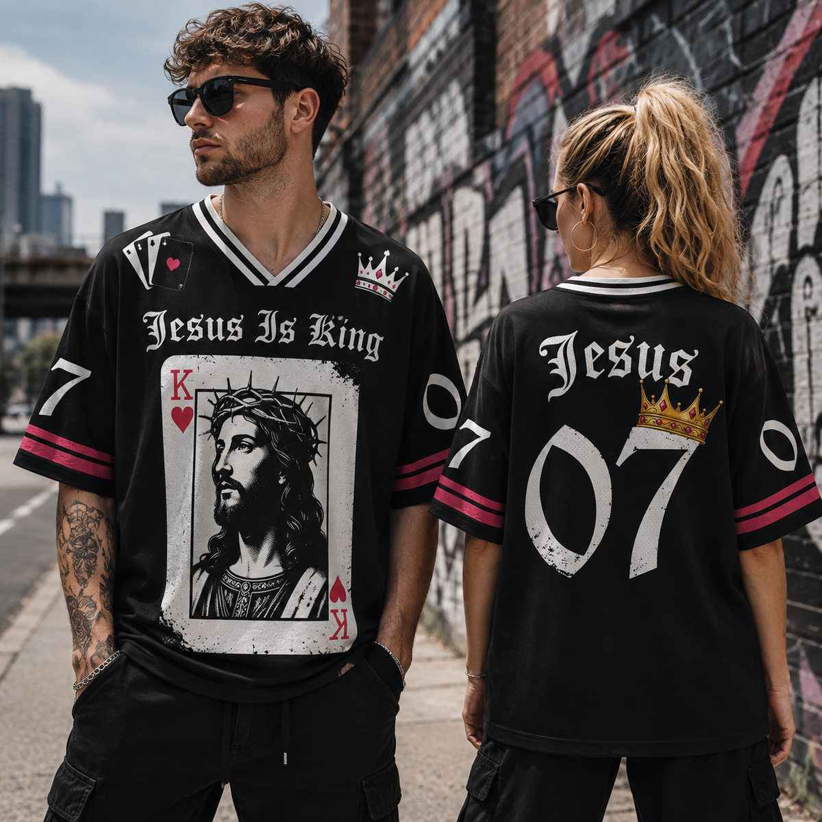 Jesus Is King K card Christian Unisex Mesh Jersey
