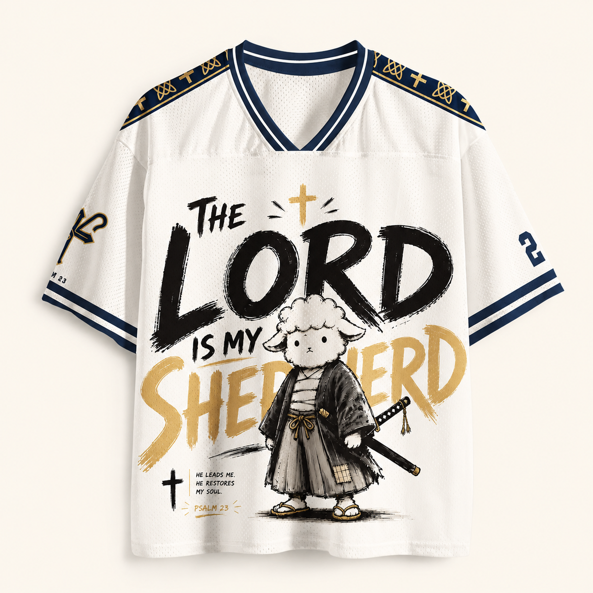 The Lord Is My Shepherd Christian Unisex Mesh Jersey