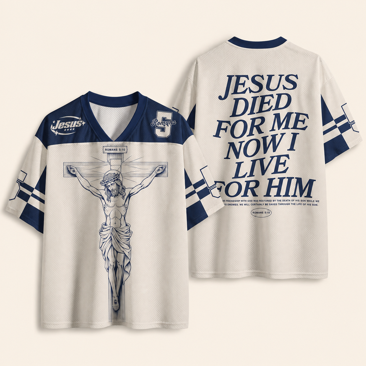 Jesus Died For Me Christian Unisex Mesh Jersey