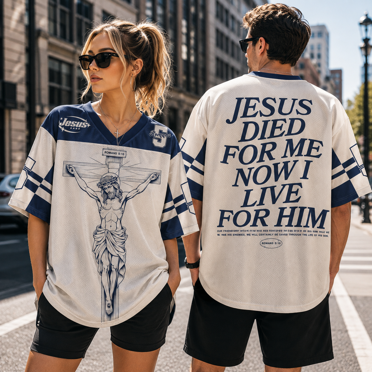 Jesus Died For Me Christian Unisex Mesh Jersey