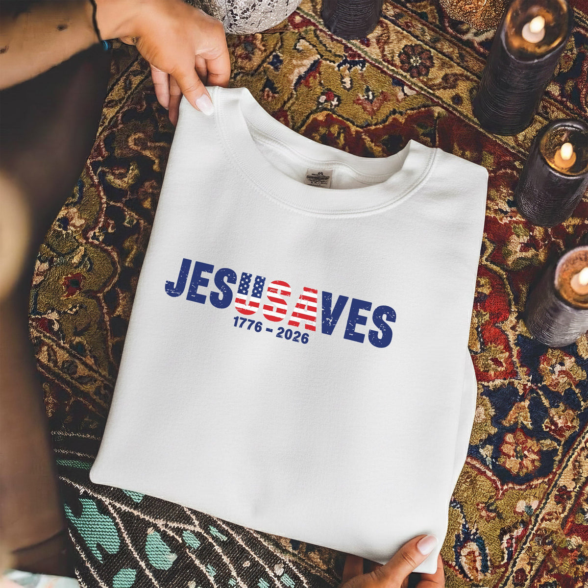 Jesus Saves America 250 Years Patriotic – Unisex Tshirt / Hoodie / Sweatshirt