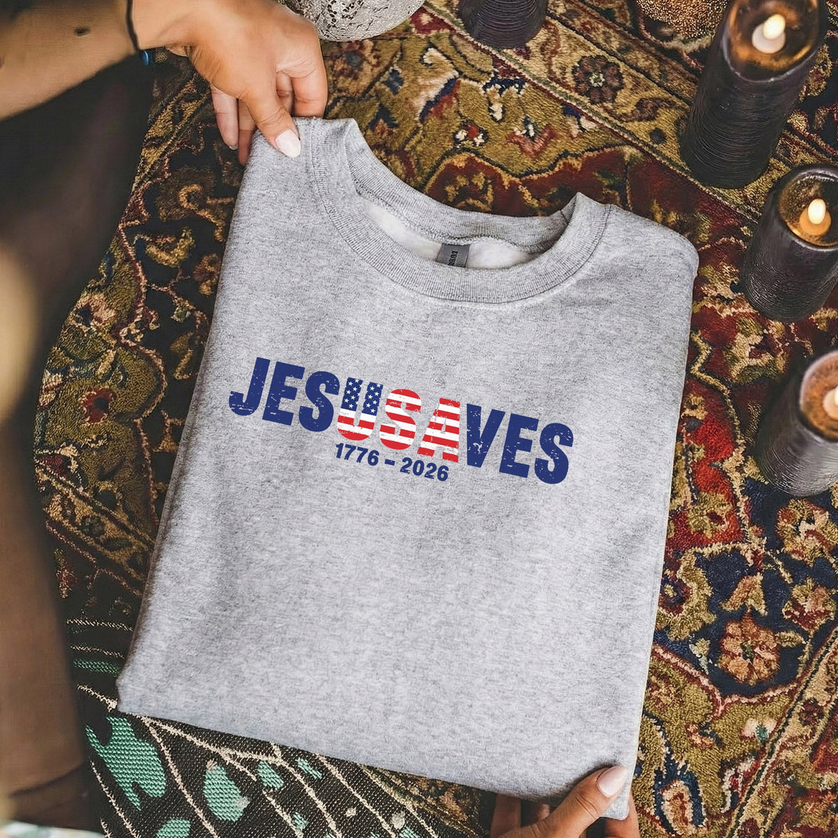Jesus Saves America 250 Years Patriotic – Unisex Tshirt / Hoodie / Sweatshirt