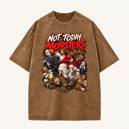 Jesus Vs Horror Washed T-Shirt 9