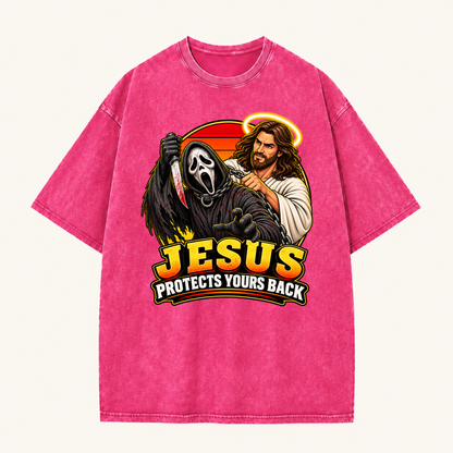 Jesus Vs Horror Washed T-Shirt 3