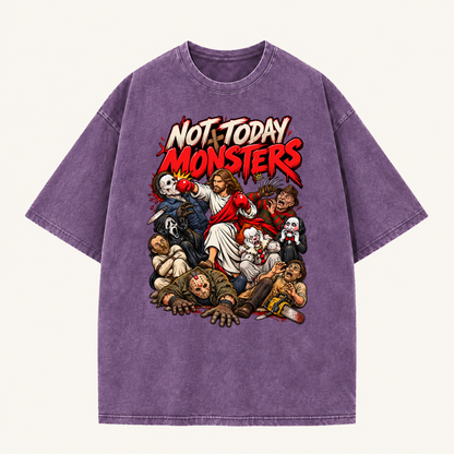 Jesus Vs Horror Washed T-Shirt 9