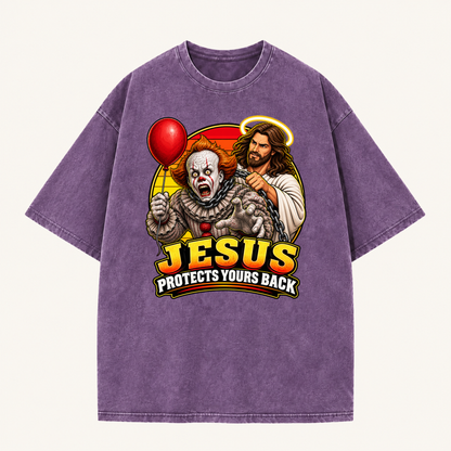 Jesus Vs Horror Washed T-Shirt 5