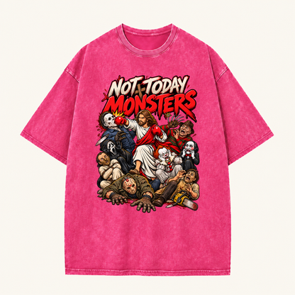Jesus Vs Horror Washed T-Shirt 9