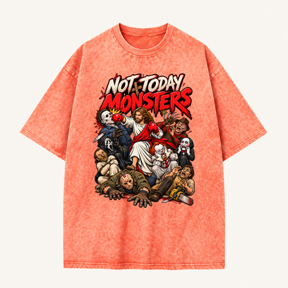 Jesus Vs Horror Washed T-Shirt 9