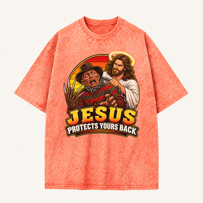 Jesus Vs Horror Washed T-Shirt 2