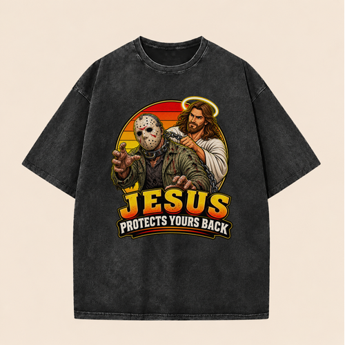 Jesus Vs Horror Washed T-Shirt 915