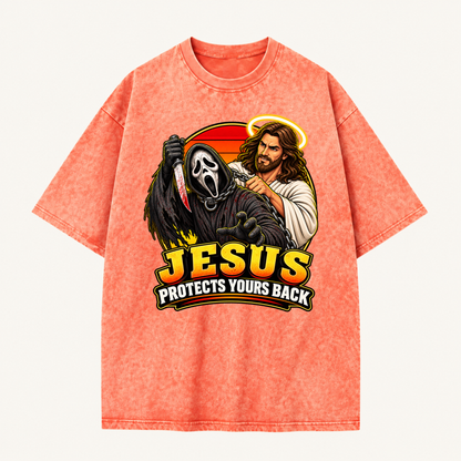 Jesus Vs Horror Washed T-Shirt 3