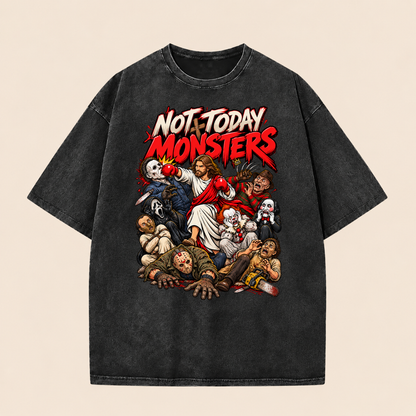 Jesus Vs Horror Washed T-Shirt 9