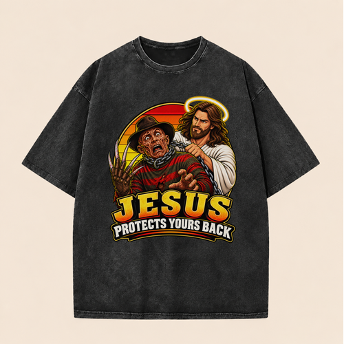Jesus Vs Horror Washed T-Shirt 2