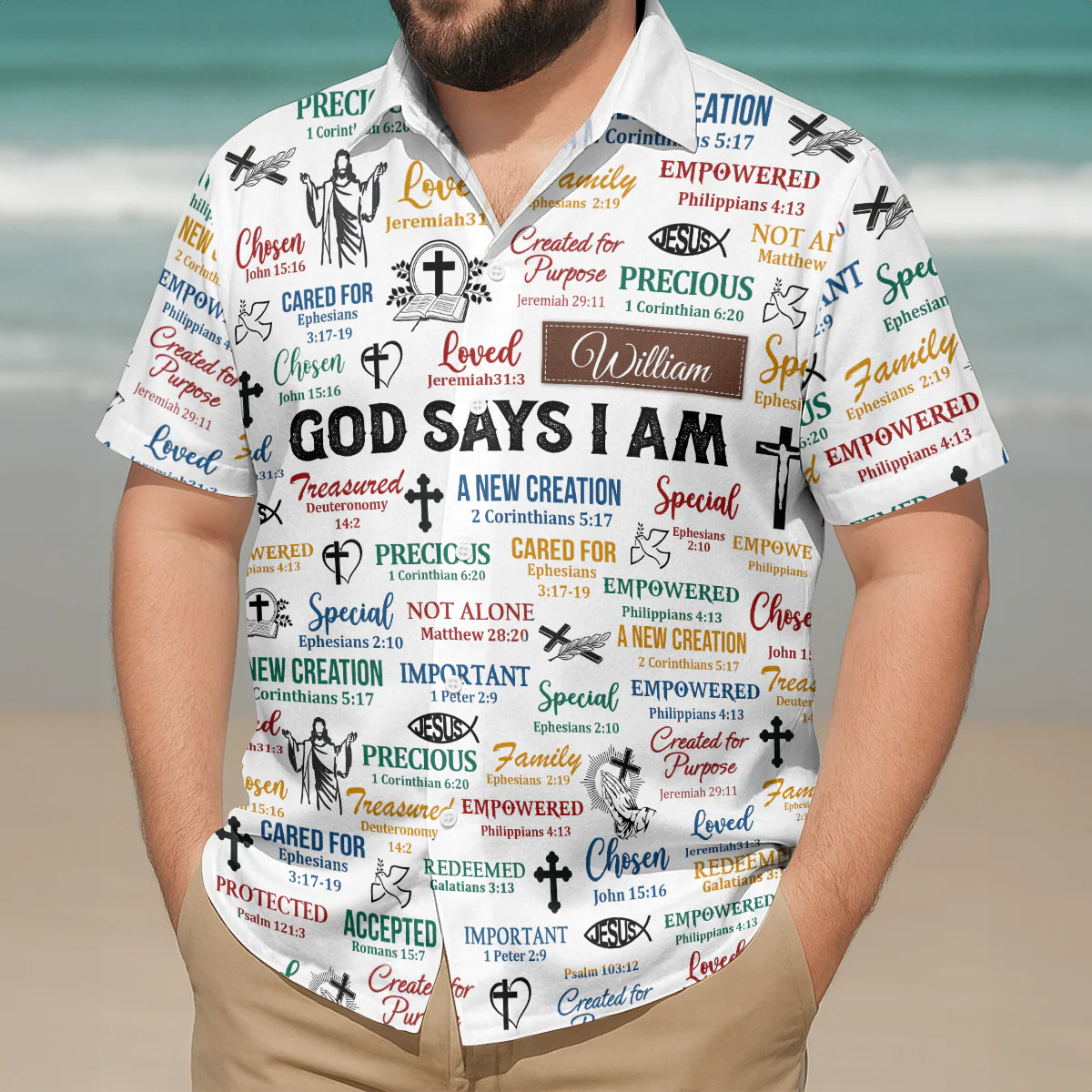 God Says I Am | Personalized Hawaiian Shirt