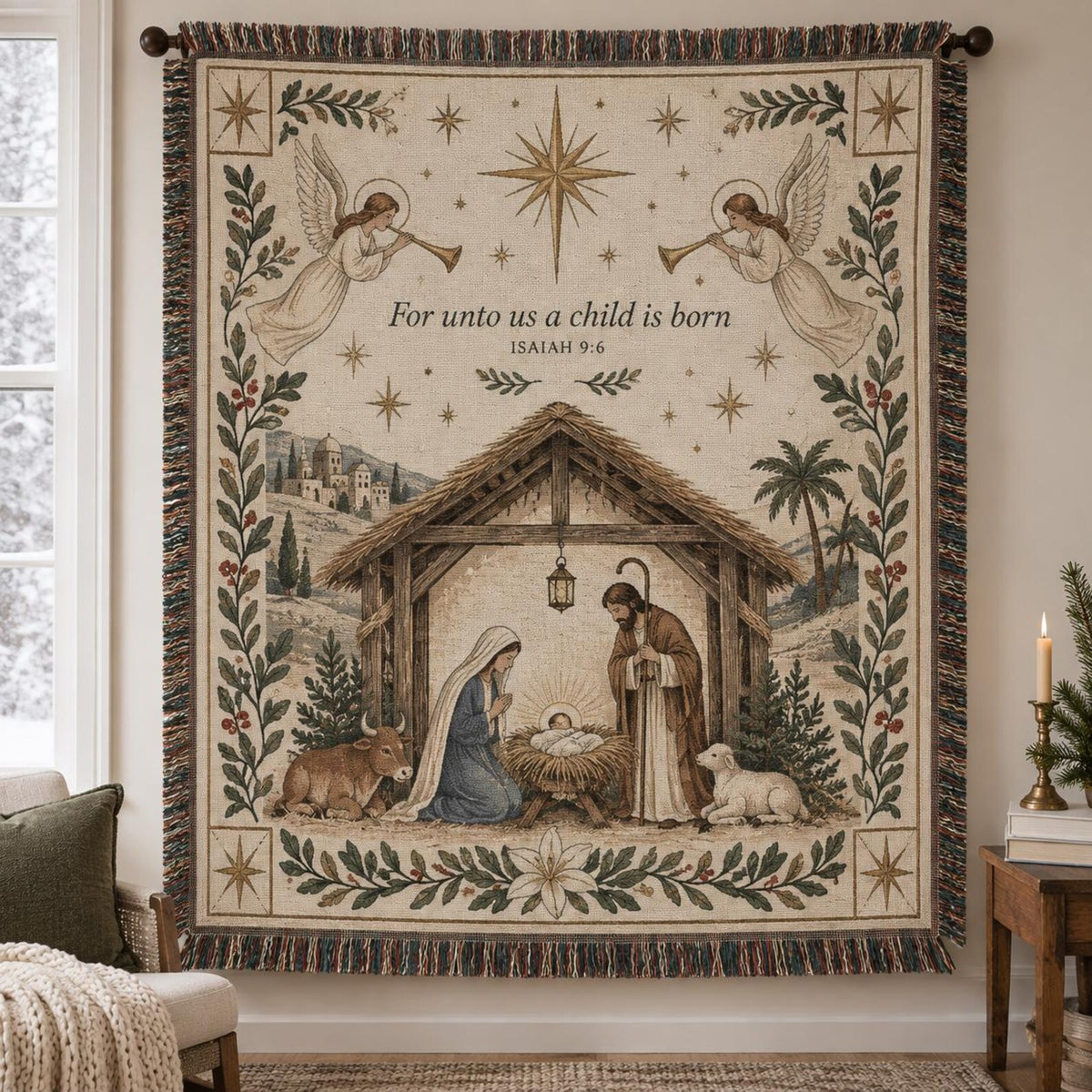Jesus Christian Woven Blanket